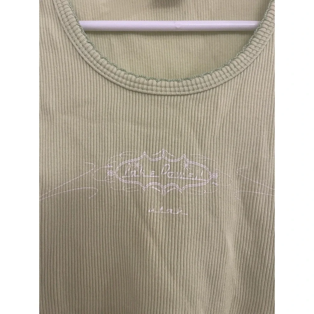 Vintage‎ Green Lettuce Tank Top Lake Tahoe California Granolagirl Xxs